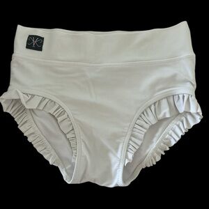 White Ruffled High-Waisted Dance Bottoms